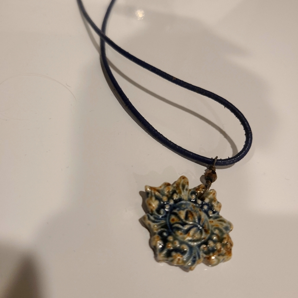 Hand made clay necklace